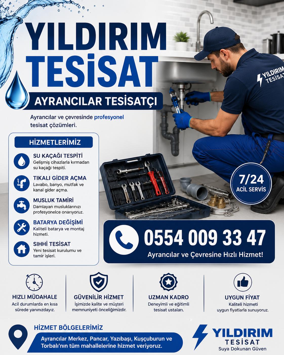 Ayrancılar Tesisatçı | Yıldırım Tesisat